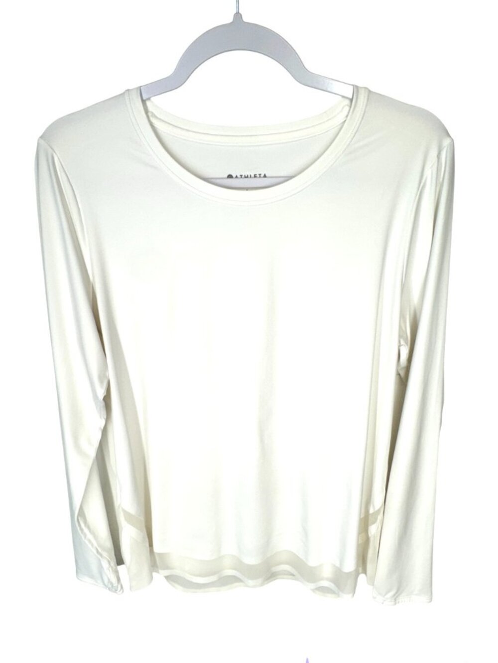 Athleta Long Sleeve Cadence Top in White